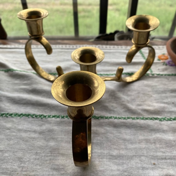 VTG Solid Brass Made in India Candelabra that holds 4 Candlesticks! - Picture 5 of 10
